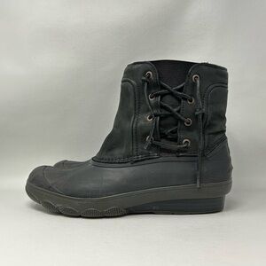 Sperry Top Sider Saltwater Wedge Spray Duck Boot Black STS80769 Women’s Size 10M